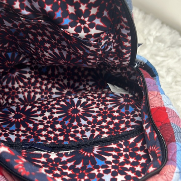 VERA BRADLEY Patriotic Plaid Backpack  9.0" w x 12.0" h x 4.75" d - Picture 8 of 11